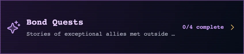 The bond quest card on the Dungeon tab