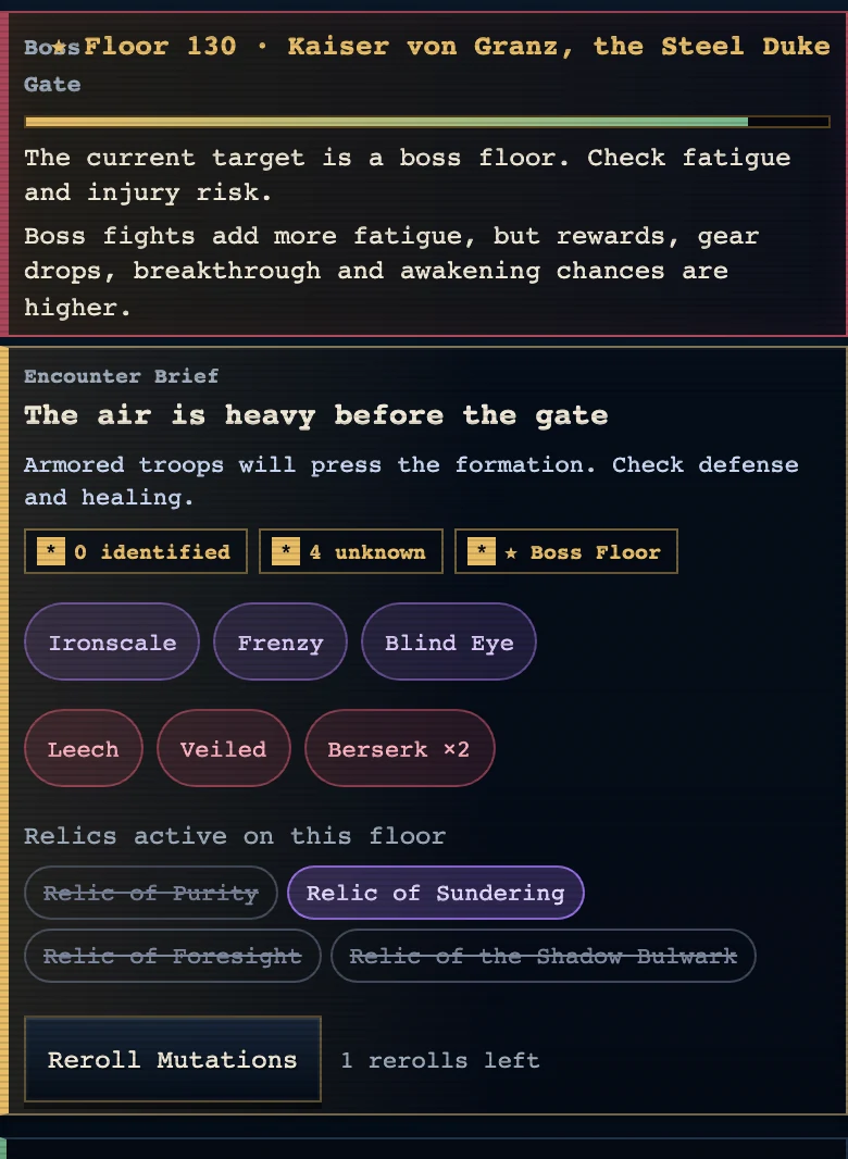 Departing opens the scouting screen first