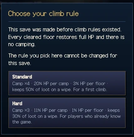 Saves made before 1.6.0 pick a climb rule and get camping
