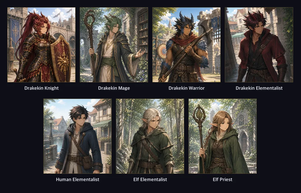 Illustrations for the seven new combinations